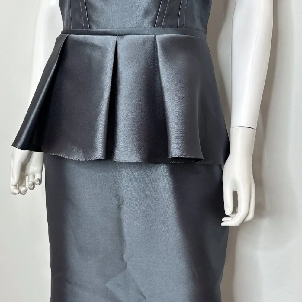 Alvina Valenta Maids Strapless Mikado Trumpet Gown Dress with Peplum Detail 9265 - Picture 7 of 16